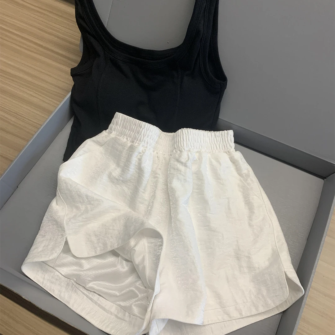 少女带胸垫吊带睡衣女款夏季2025新款舒适大码背心短裤家居服套装