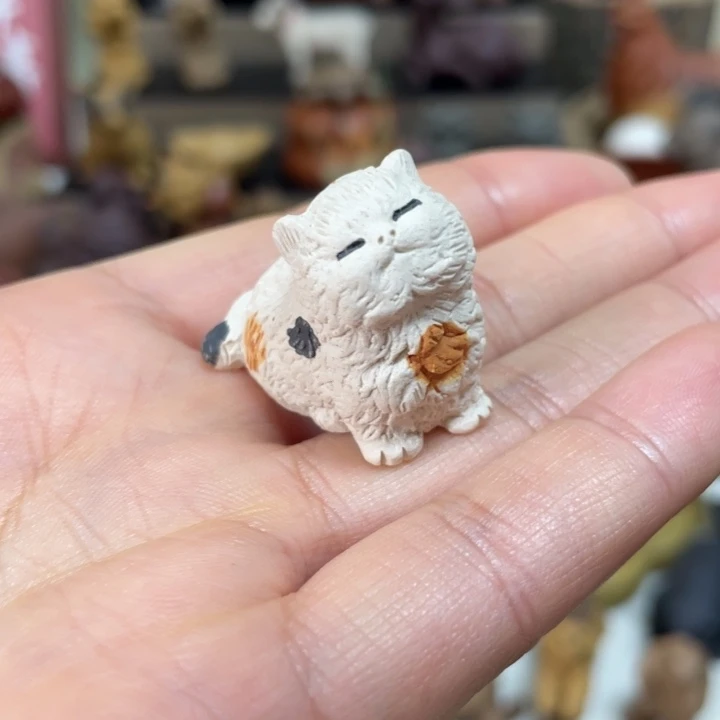 紫砂茶宠紫砂小花猫