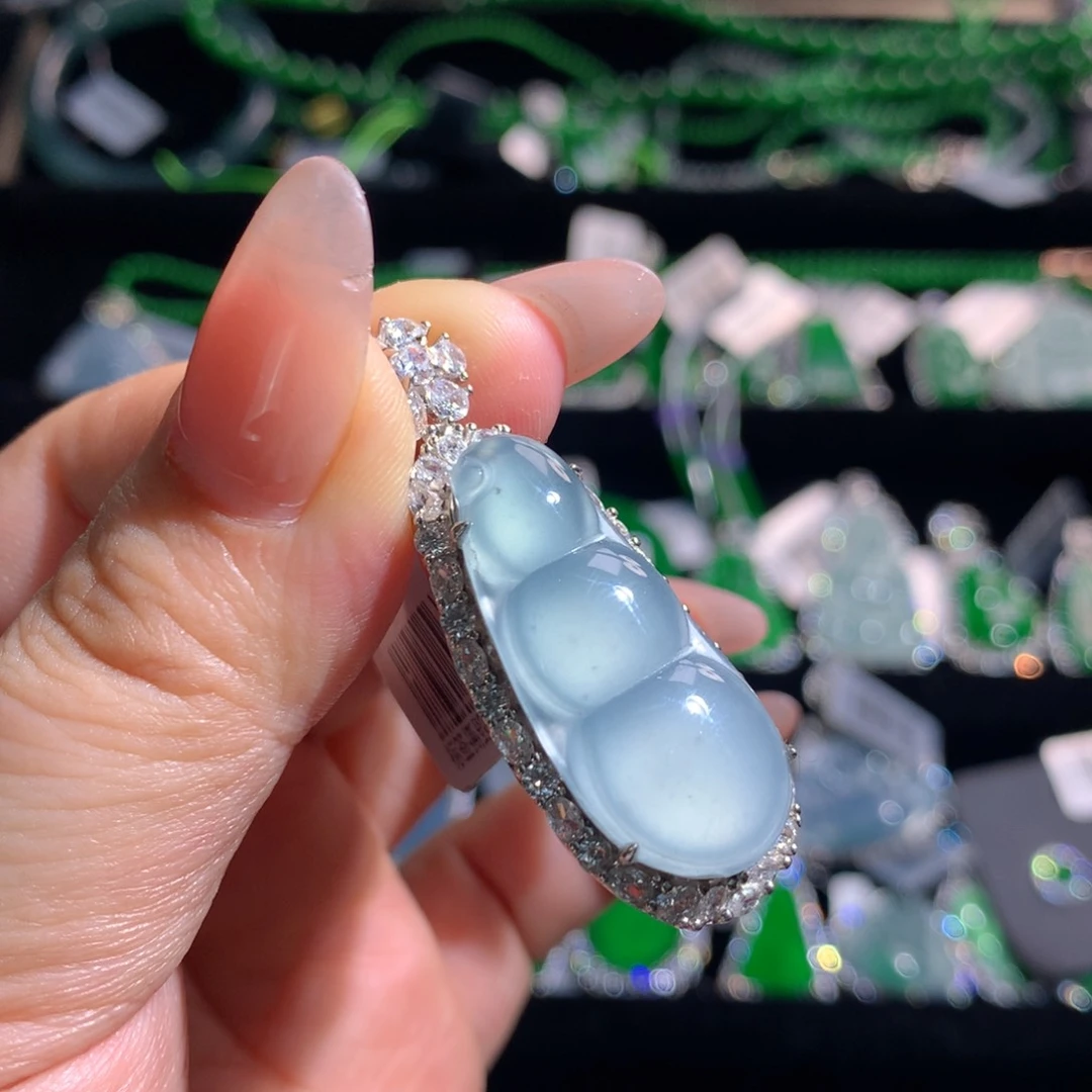 【闪购商品】翡翠银S925镶嵌颈饰天然翡翠