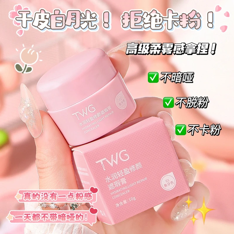 TWG水润轻盈修颜遮瑕膏巨遮瑕保湿不卡纹不脱妆遮盖瑕疵遮瑕膏