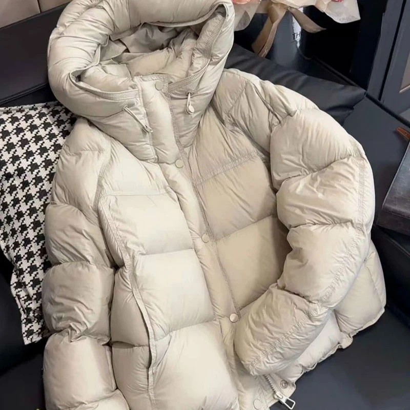 独特漂亮超好看夹棉厚棉服女冬季新款宽松小个子连帽面包服外套潮