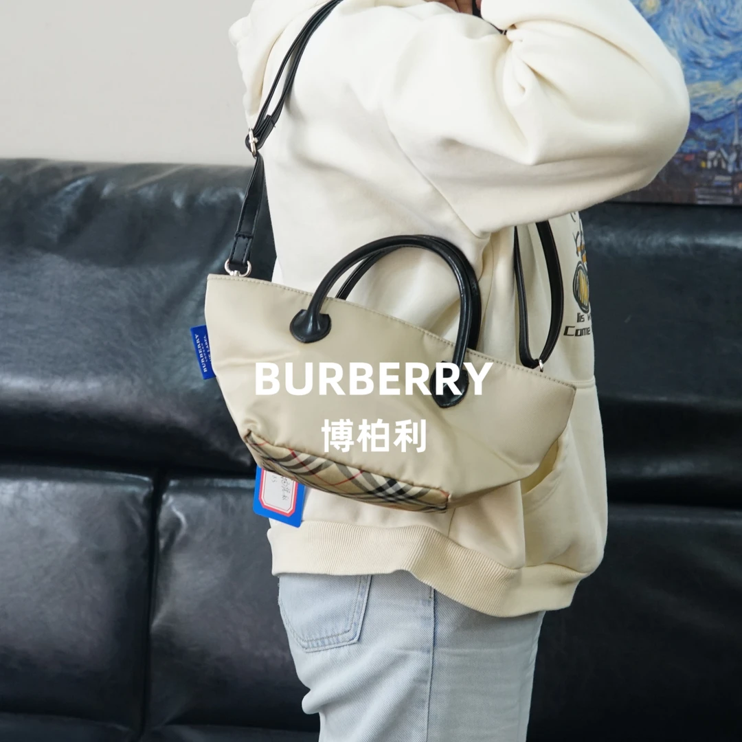 95新 BURBERRY/博柏利 米色单肩包/WJ12331216/1216