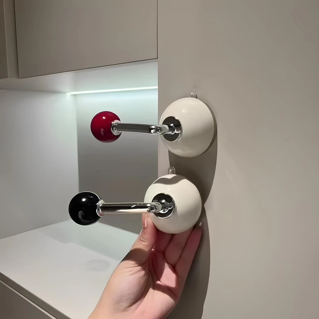 多巴胺圆球门把手手柄柜门吸盘拉手免打孔门后挂钩壁挂式收纳神器