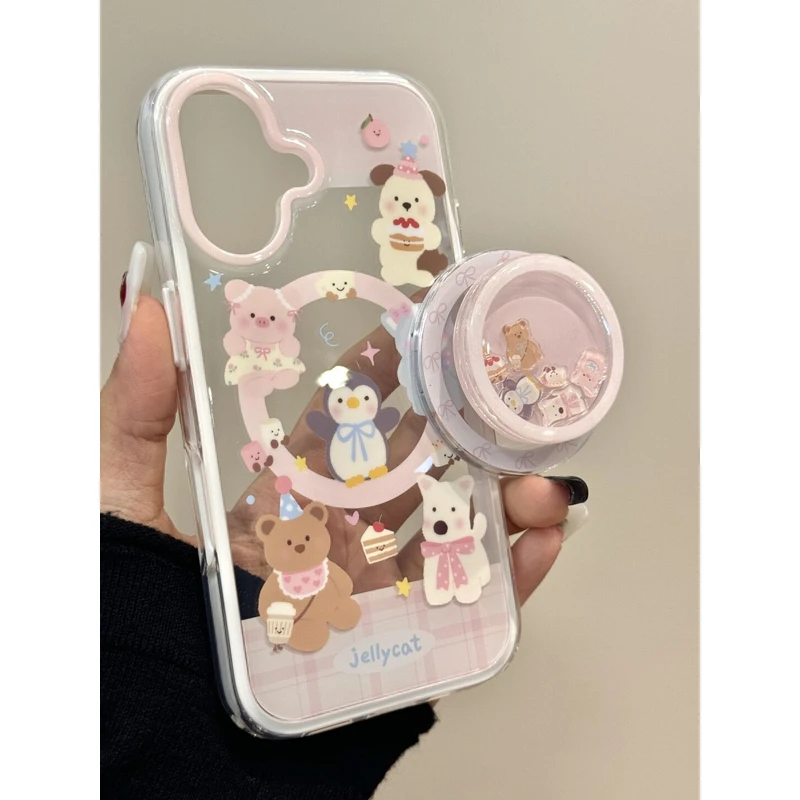 卡通西高地摇摇乐适用ihone15promax苹果14pro手机壳13新款16磁吸