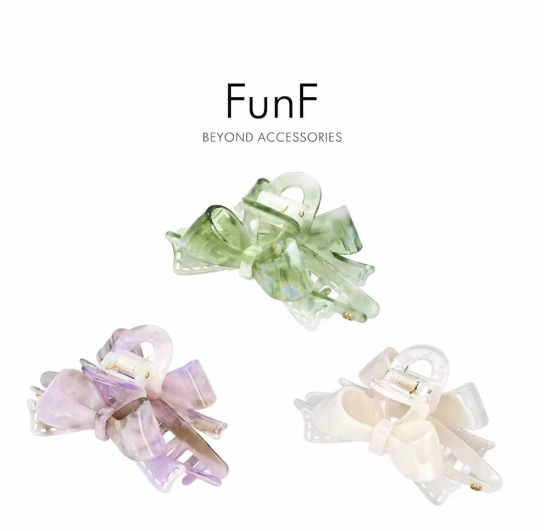 FunF 明星同款法式甜美碎发半抓醋酸抓夹 甜梦星蝶