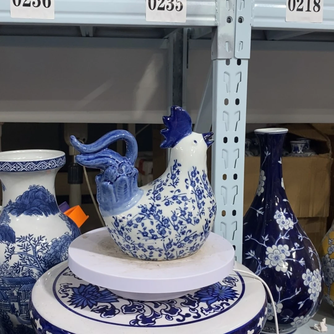 瓶公鸡摆件花瓶摆件