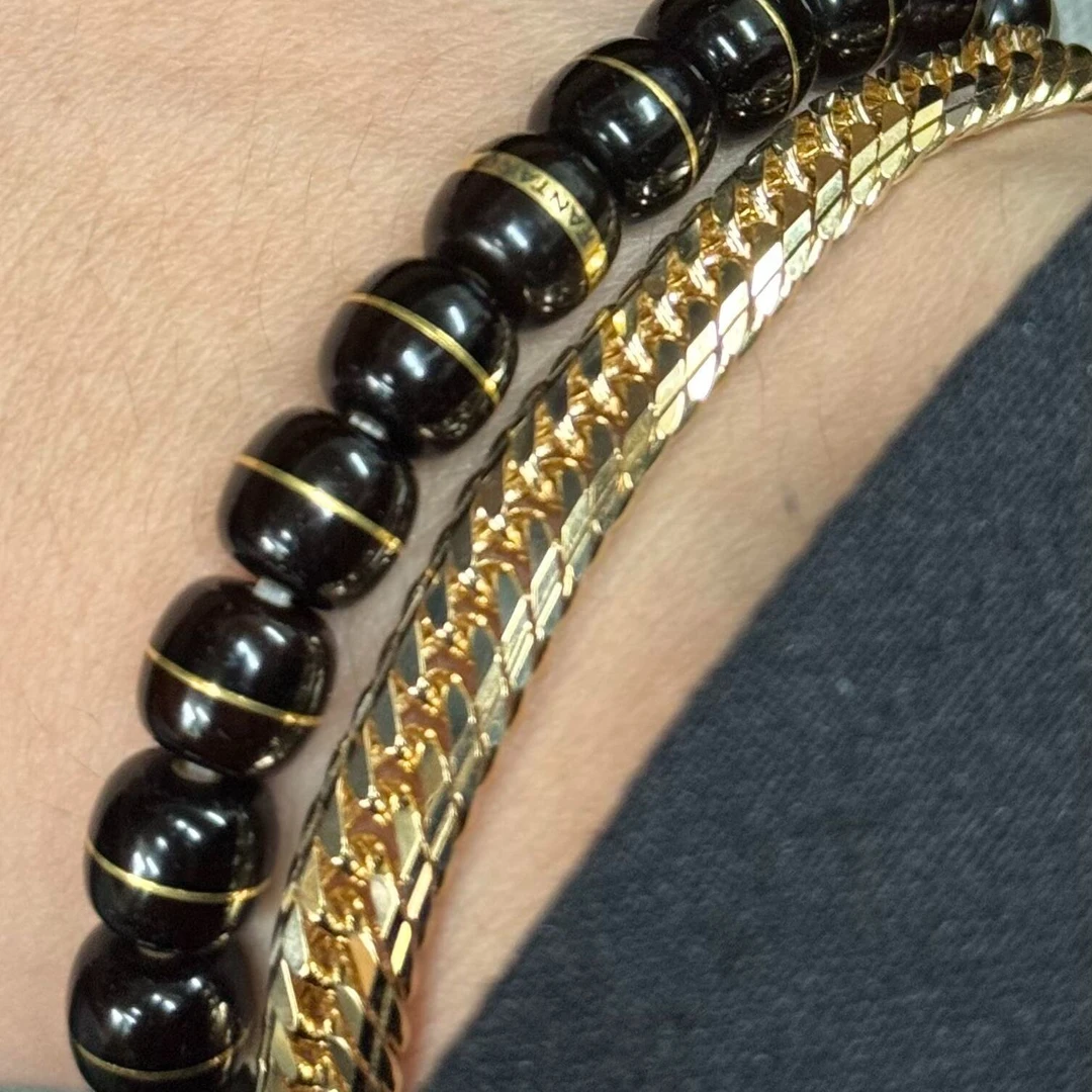 手链 金色喜平链复古新款马鞭链古巴链百搭闺蜜二人手绳款