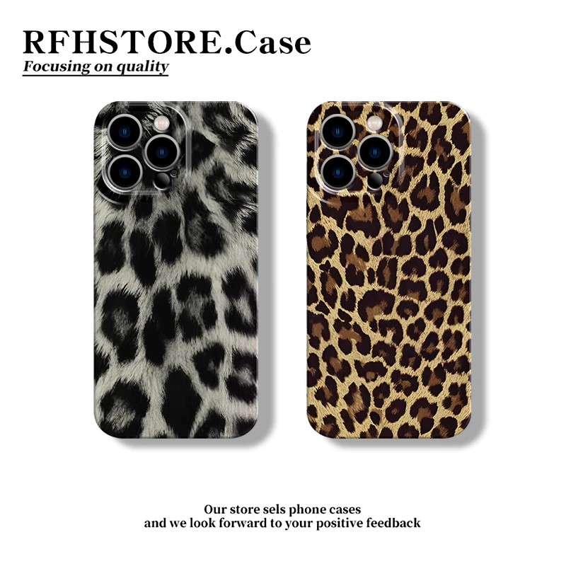 飞虎胜灰棕色豹纹适用iphone16菲林手机壳华为P70vivoppo小米13套