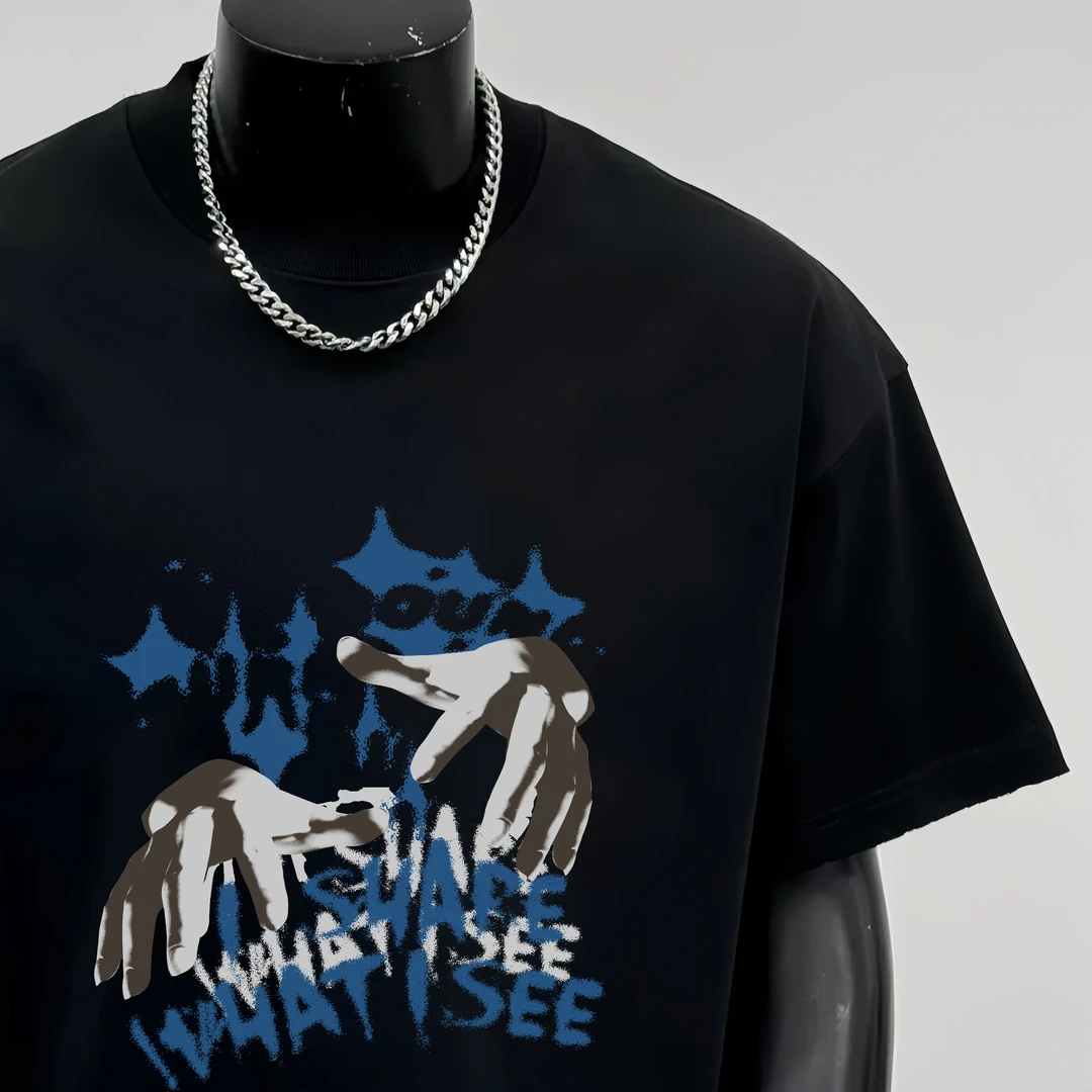 A119短袖常规印花常规款夏季圆领T恤水洗高级感男装短袖字母