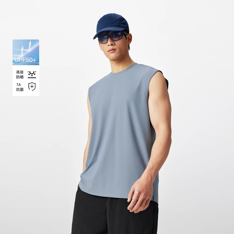BODYDREAM舒适无袖坎袖弹力背心夏季防晒运动休闲坎肩男