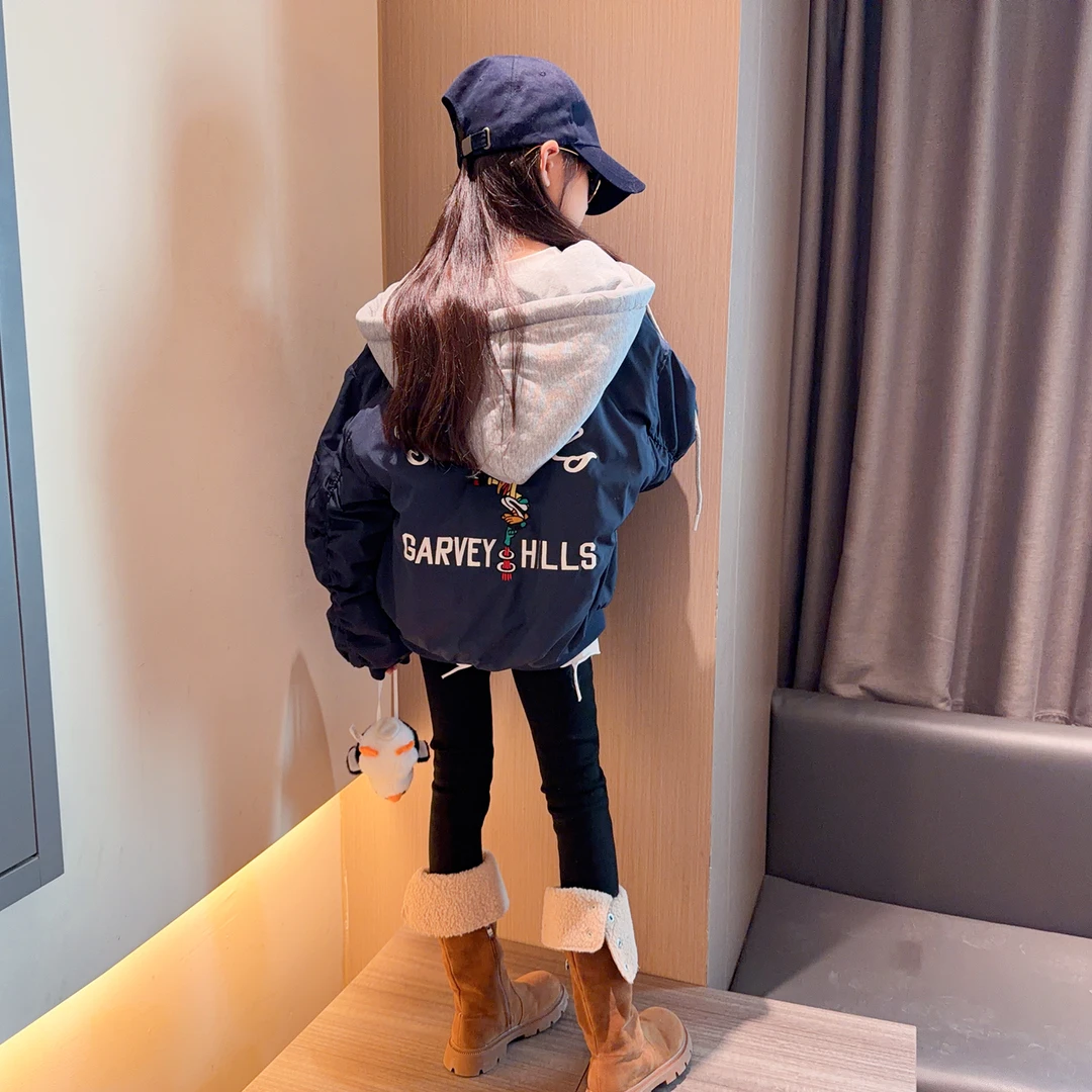 女童2025新款冬季夹克棉服大童冬装加厚棒球服外套儿童保暖棉衣潮