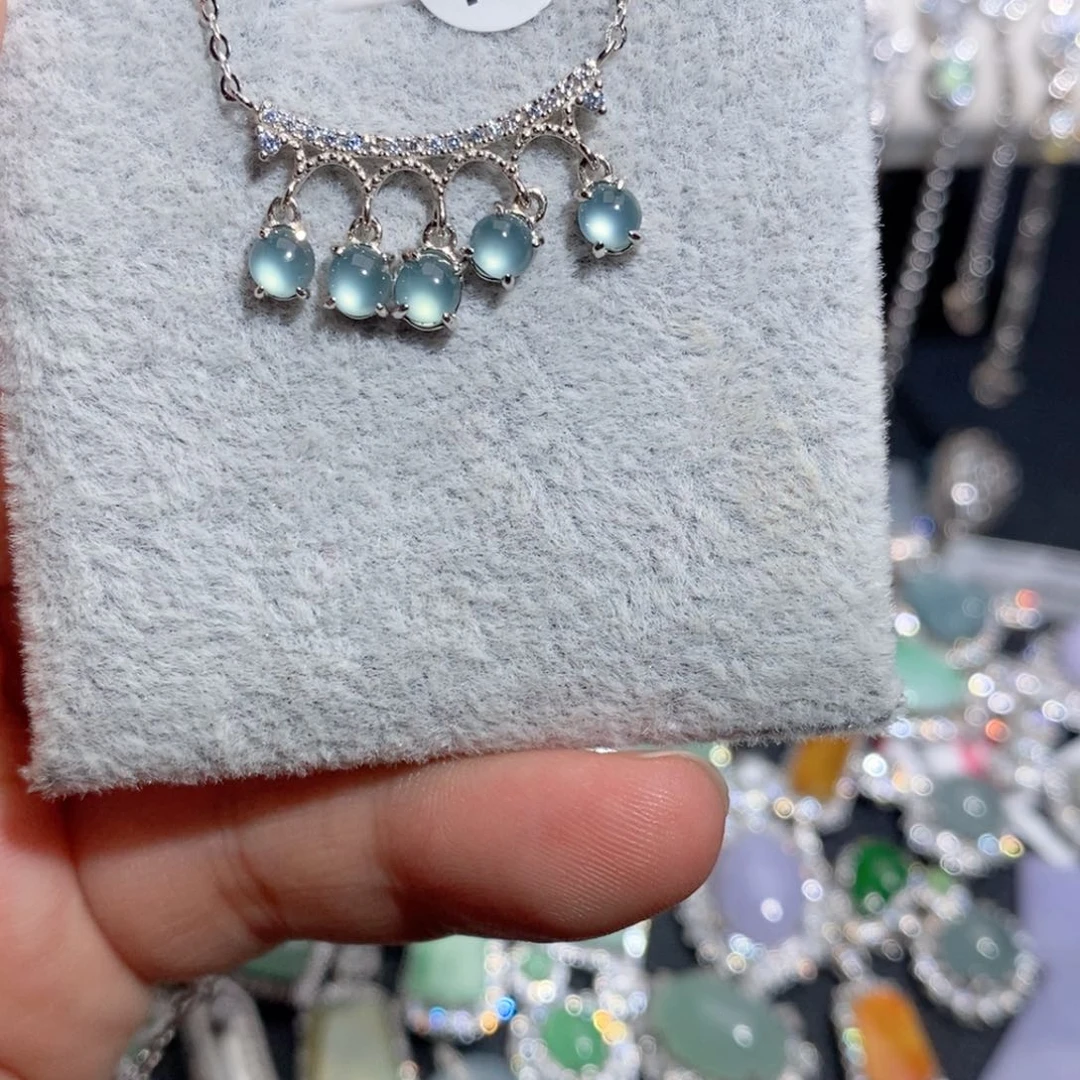 翡翠银S925镶嵌颈饰k k k