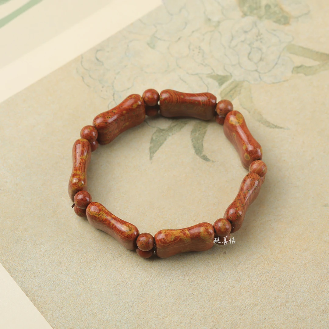非金属布艺手链 天然泗水泗滨砭石老料节节高竹节手串