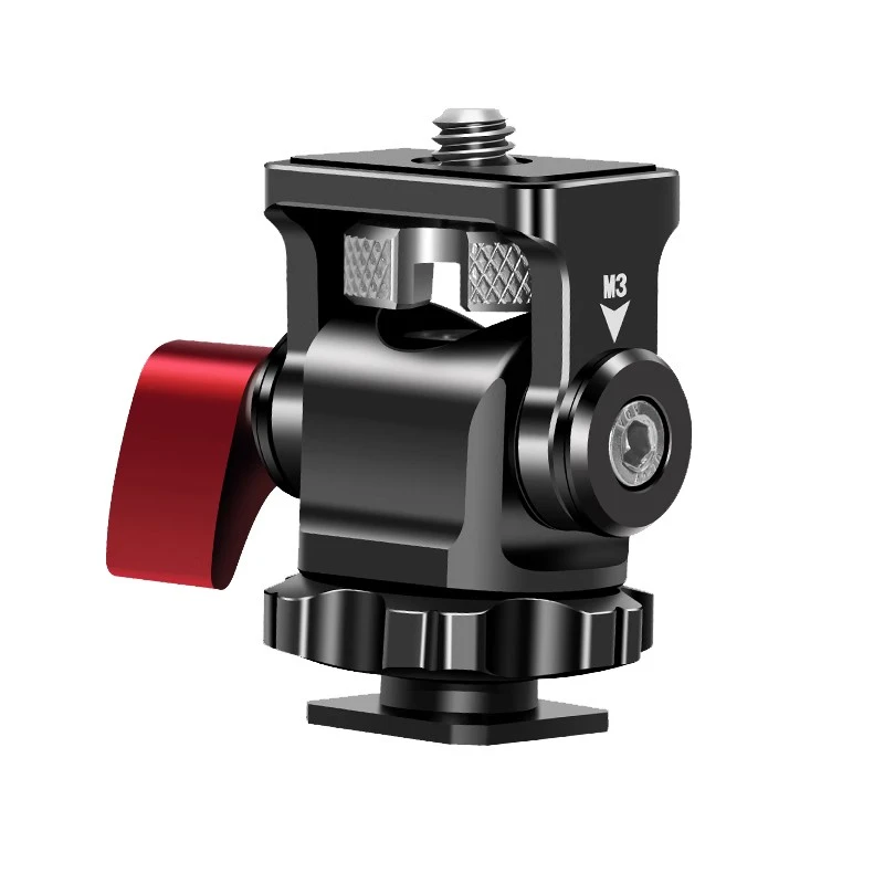 全金属蜗牛云台监视器同屏冷靴支架单反相机手机拓展热靴通用配件