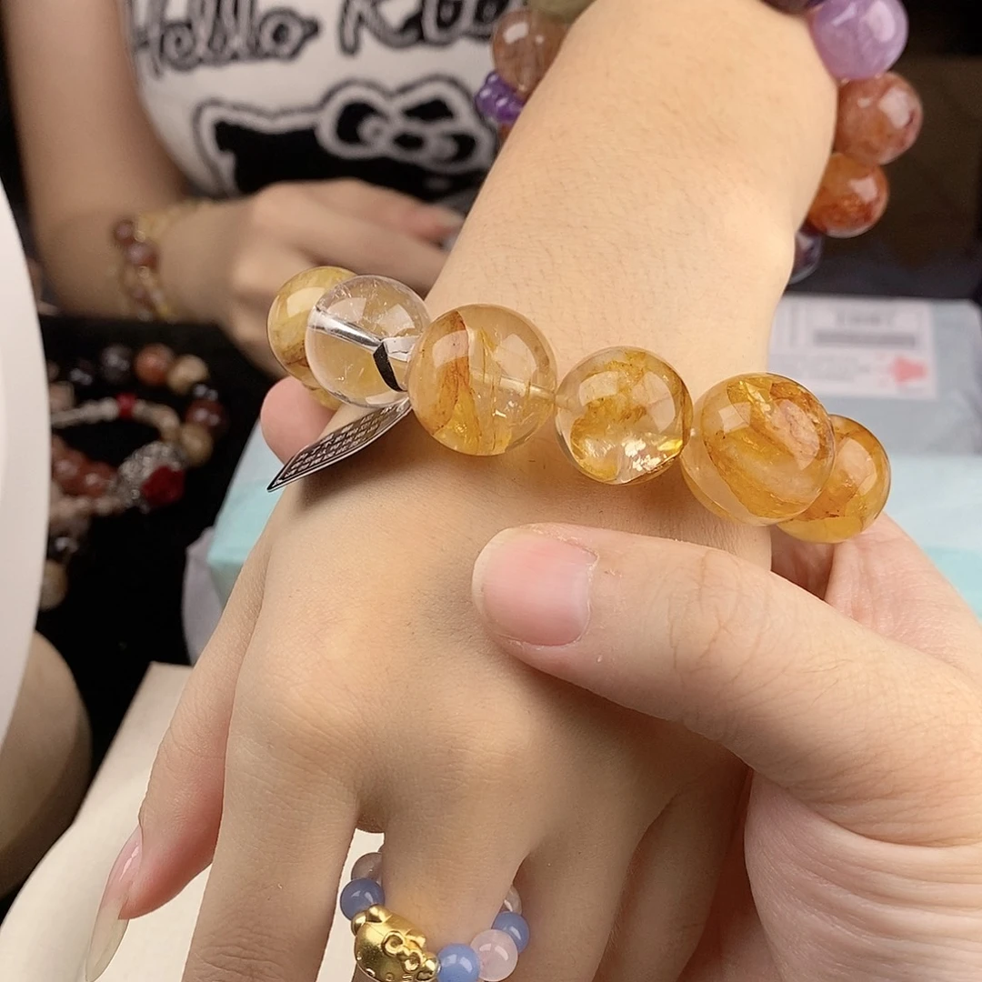 水晶银S925镀金镶嵌手链