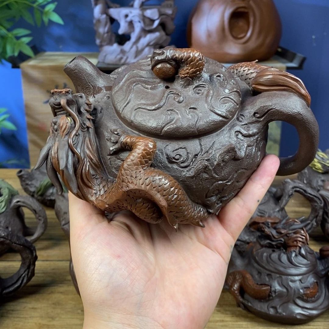 北***望紫砂茶壶紫砂 龙壶