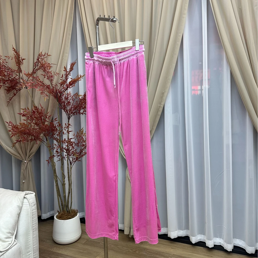 方知有【韩国高端线】极简风丝绒卫裤#F005