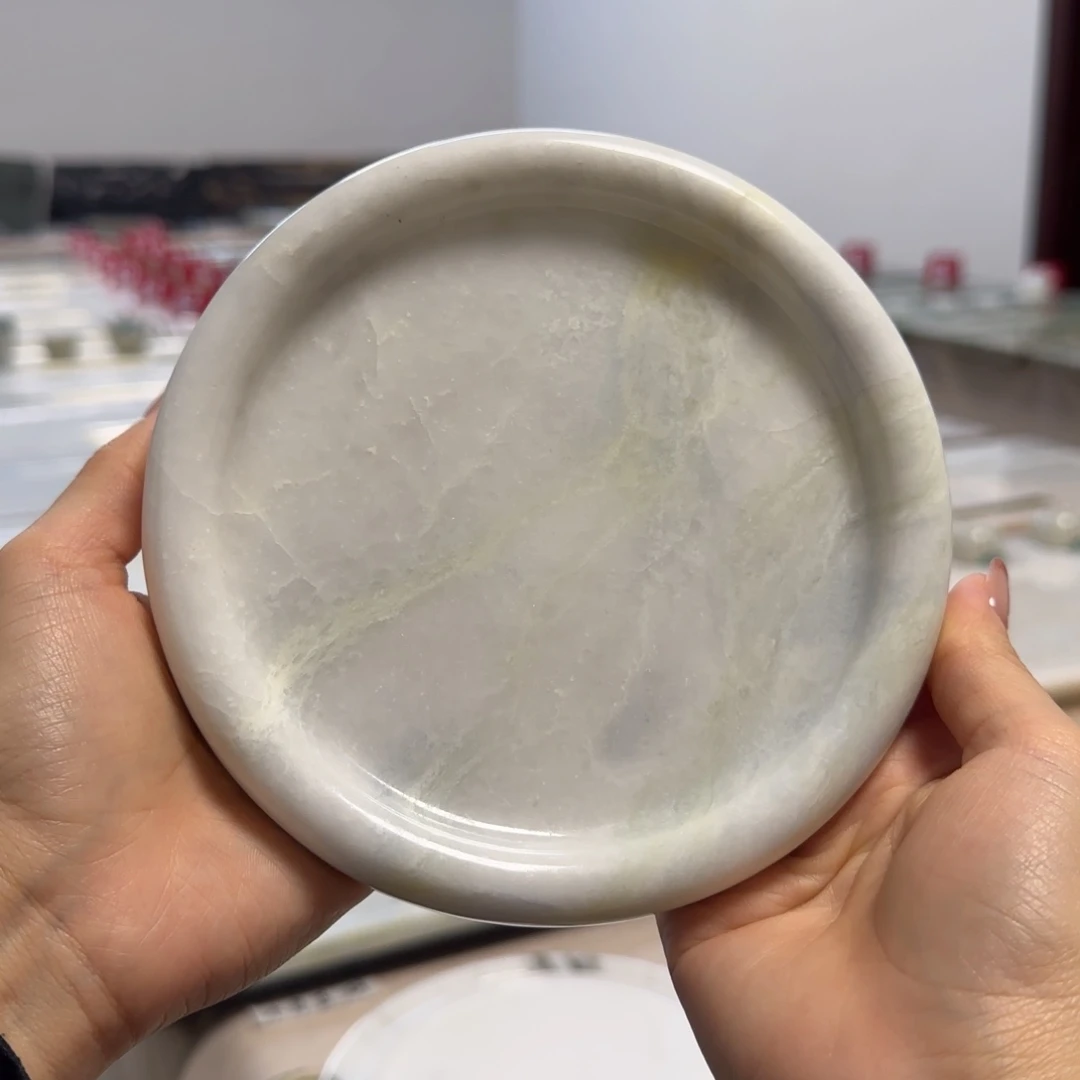 石材天然玉石圆盘14.5cm