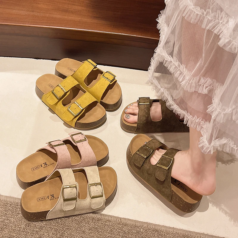 2025夏新款厚底软底勃肯凉拖鞋女外穿夏复古百搭时尚防滑舒适沙滩