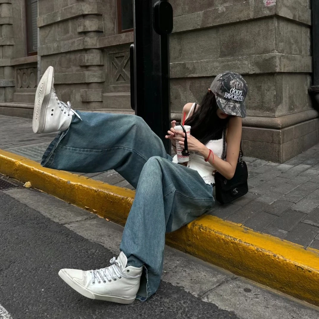 25新款DY小众设计师尖头复古高低帮做旧时尚百搭3cm内增高单鞋