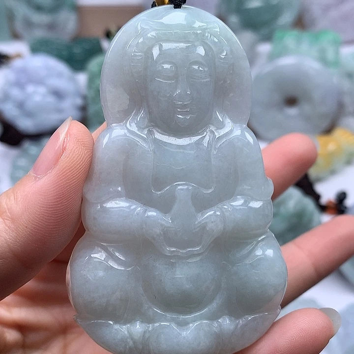 翡翠未镶嵌颈饰大观音福利