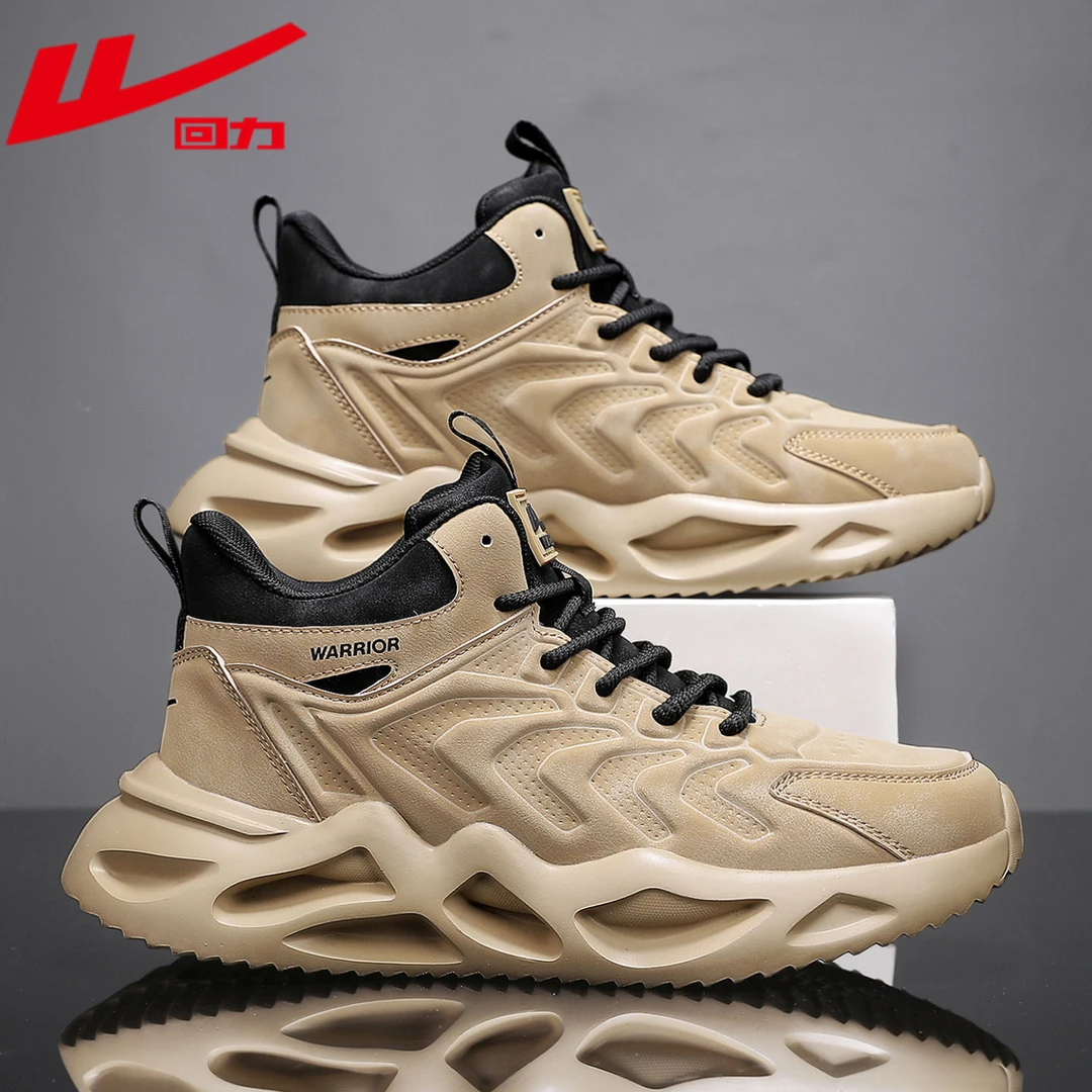 Warrior/回力秋季新款男士时尚休闲鞋简约纯色百搭厚底运动健身