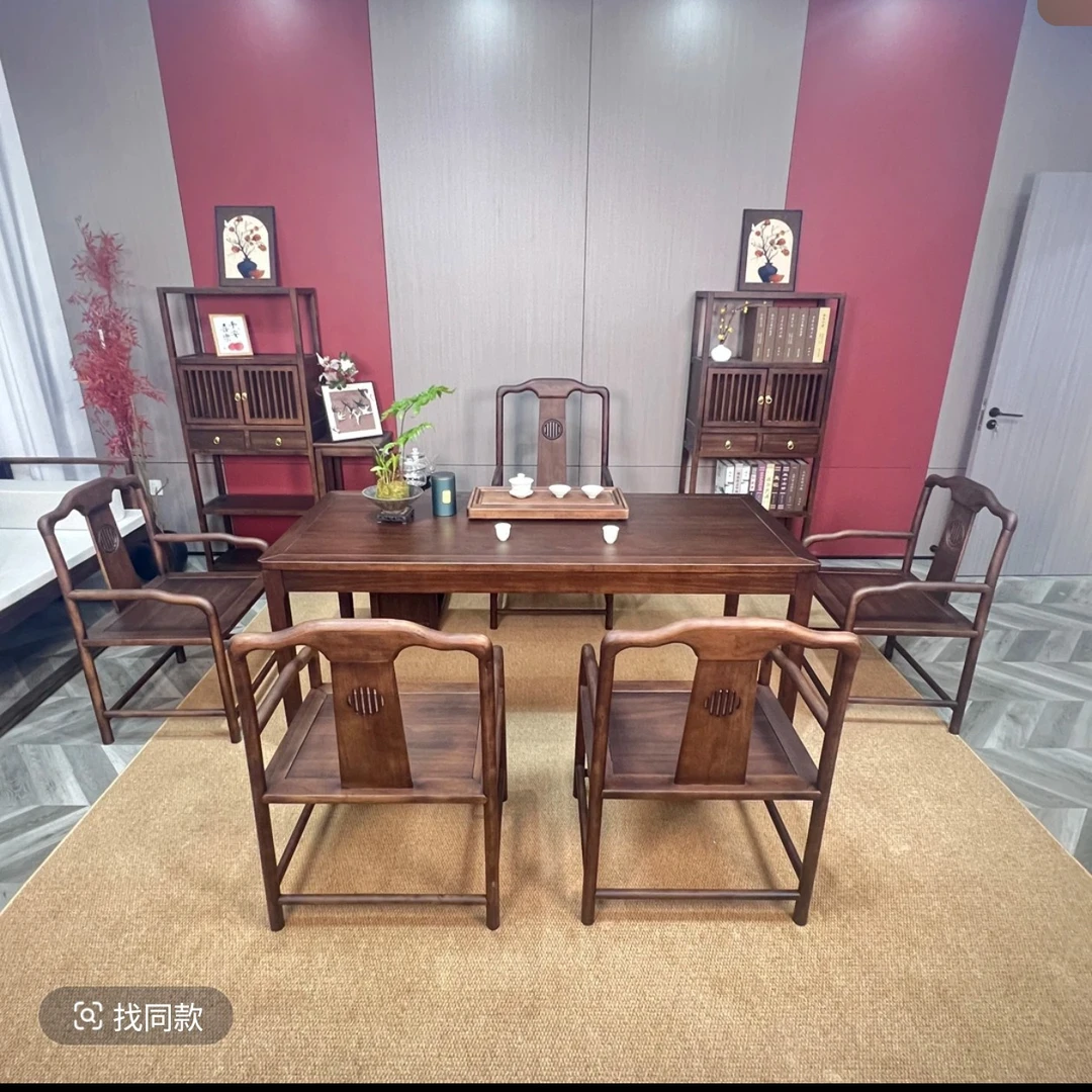 【实拍】实木茶桌椅组合新中式简约禅意泡茶桌家用茶室
