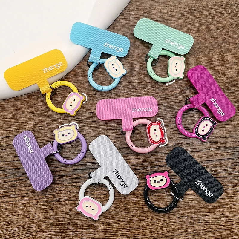 可爱小熊圆扣夹片手机挂绳垫片薄手机链挂片手环串挂钩扣圆圈挂件