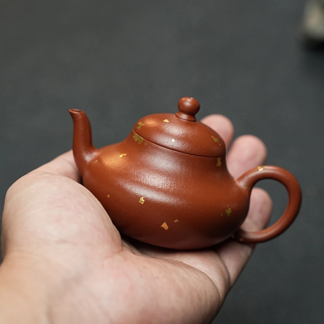 小小梨形·慕古撒金·80cc原矿生砂老朱泥  成型难 水色润泽