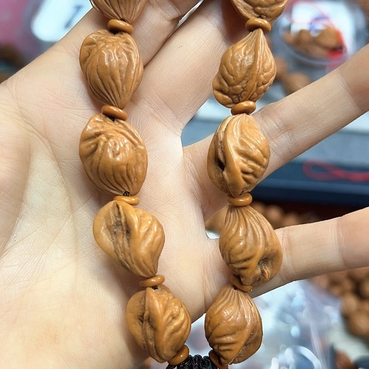 野生桃核大开口手串