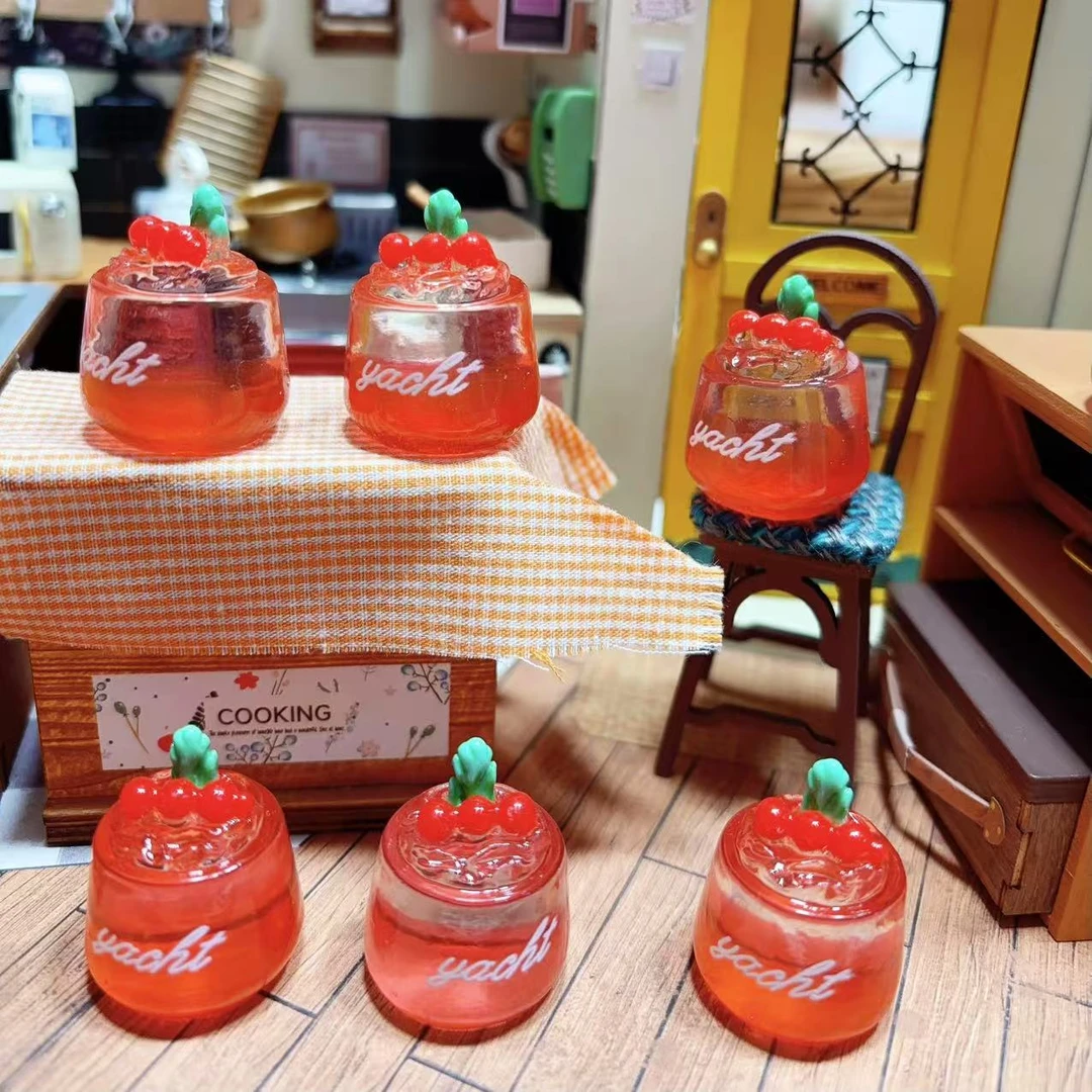 【师姐毒家定制】立体草莓气泡水（红色）树脂手工diy饰品