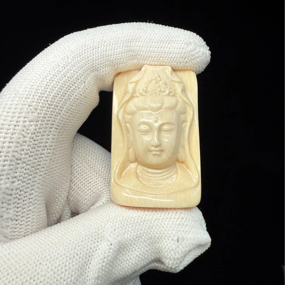 DK616天然猛犸牙雕刻牌40.8*26.4*15.3支持鉴定假一罚四