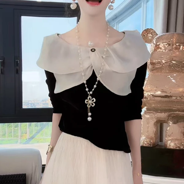 2025新款时尚百搭显瘦气质个性流行长袖女款T恤上衣X0175