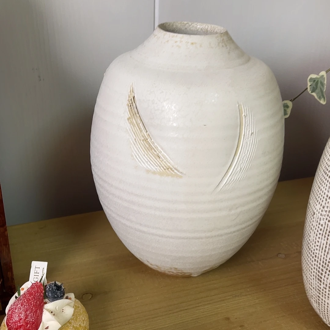 粗陶大肚小口花器33