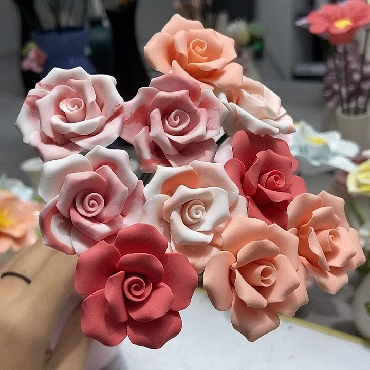 陶瓷纯手工捏花设计