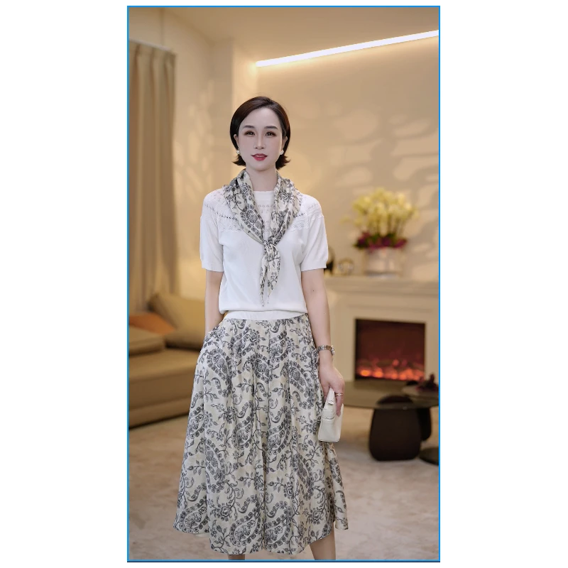 【 赞妈专属】25夏季天丝苎麻高级感百搭半裙ZM1786N