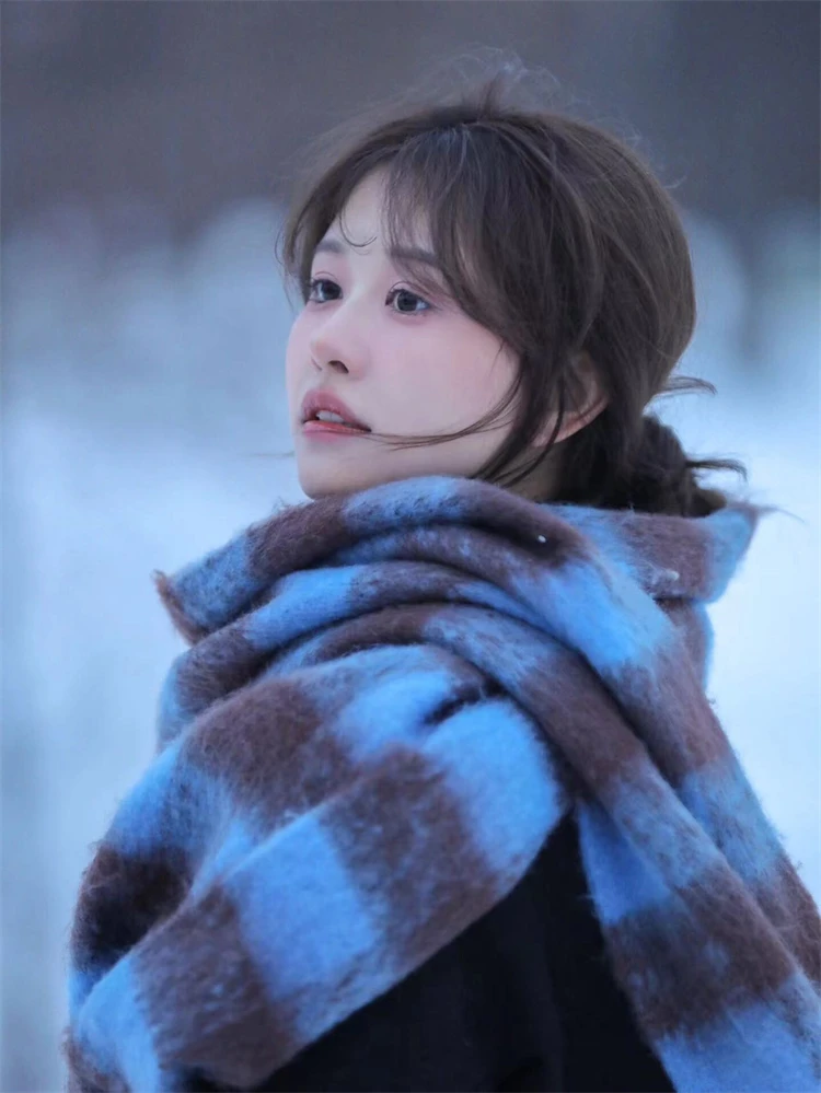 欣欣子同款格子围巾女冬季韩版学生百搭加厚保暖长款围脖潮ins