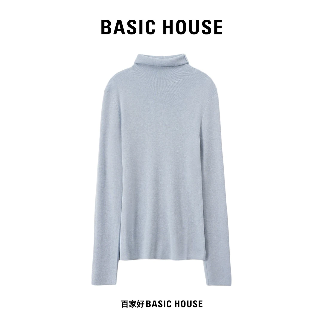 Basic House/百家好针织衫女新款百搭显瘦打底衫上衣Q792 QX