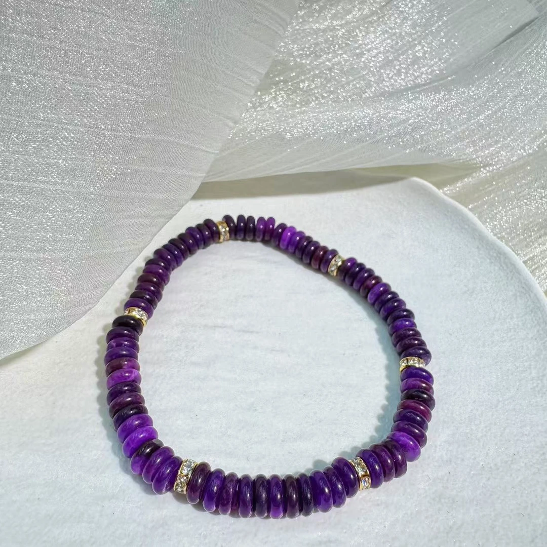 【同林舒】南非老矿料-凝胶紫药片手链多样性发其一（B16）