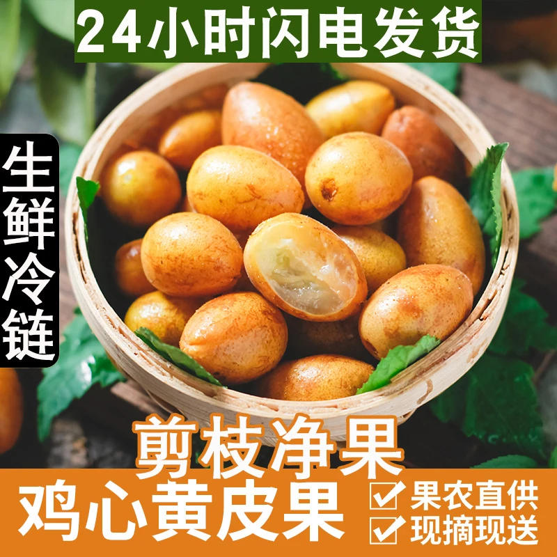 冷链直发广东鸡心黄皮果新鲜水果黄弹整箱900g孕妇当季水果酸甜