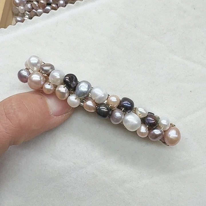 淡水珍珠发饰银S925镶嵌