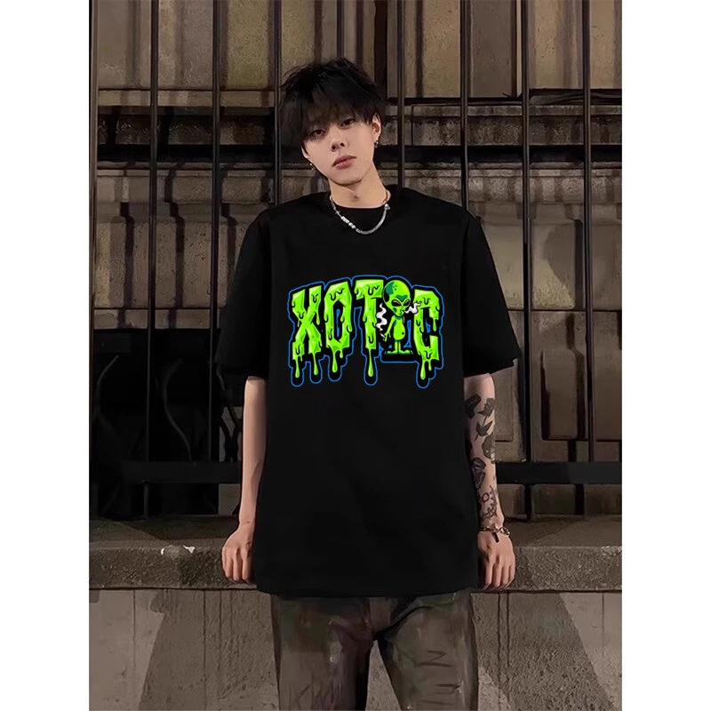 印花夏季短袖刷漆美式复古T恤ins小众t恤宽松学院风