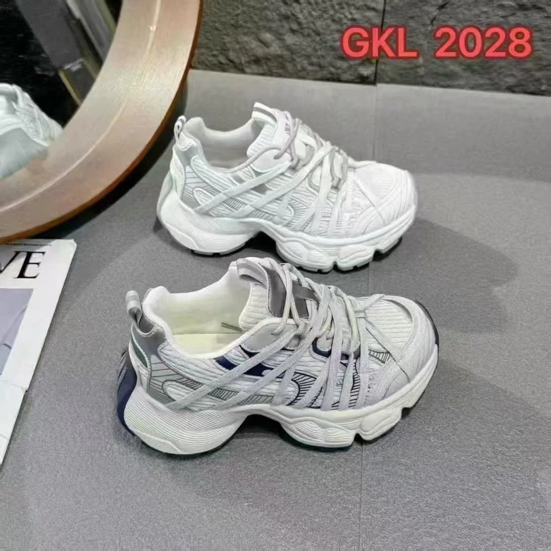 厚底拼色圆头春季透气时尚休闲鞋单鞋网面休闲鞋潮鞋老爹鞋百搭