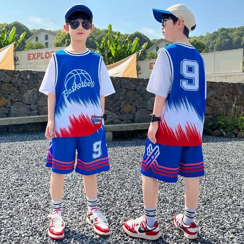 儿童装男童篮球服套装夏季2025新款夏装男孩速干中大童短袖运动服