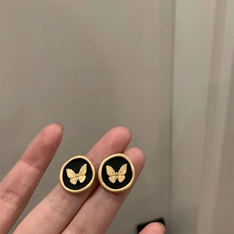 耳钉ins小众温柔复古港风耳环酷酷风辣妹耳饰2023年新款潮高级感