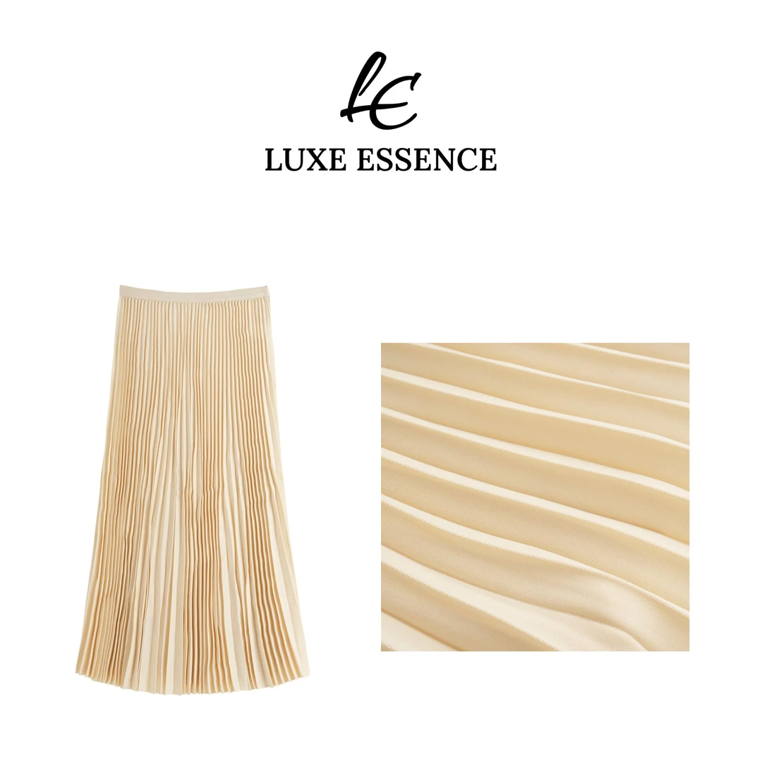 Luxe Essence【莲花】时尚开春新款通勤淑女百褶半身裙