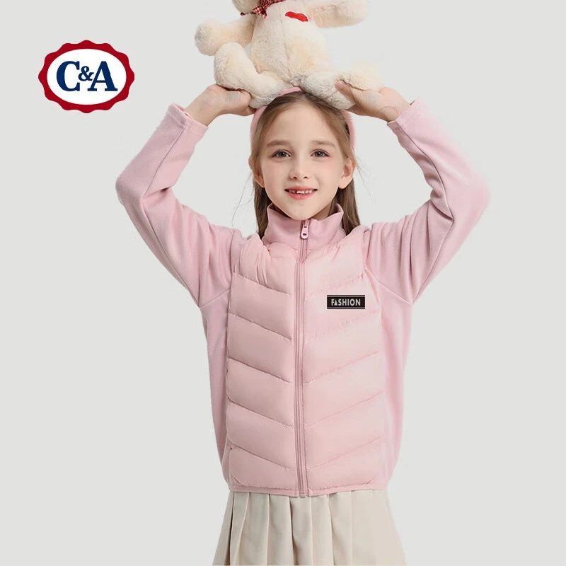 C&A儿童羽绒服男女童纯色羽绒服中大童冬款保暖羽绒服