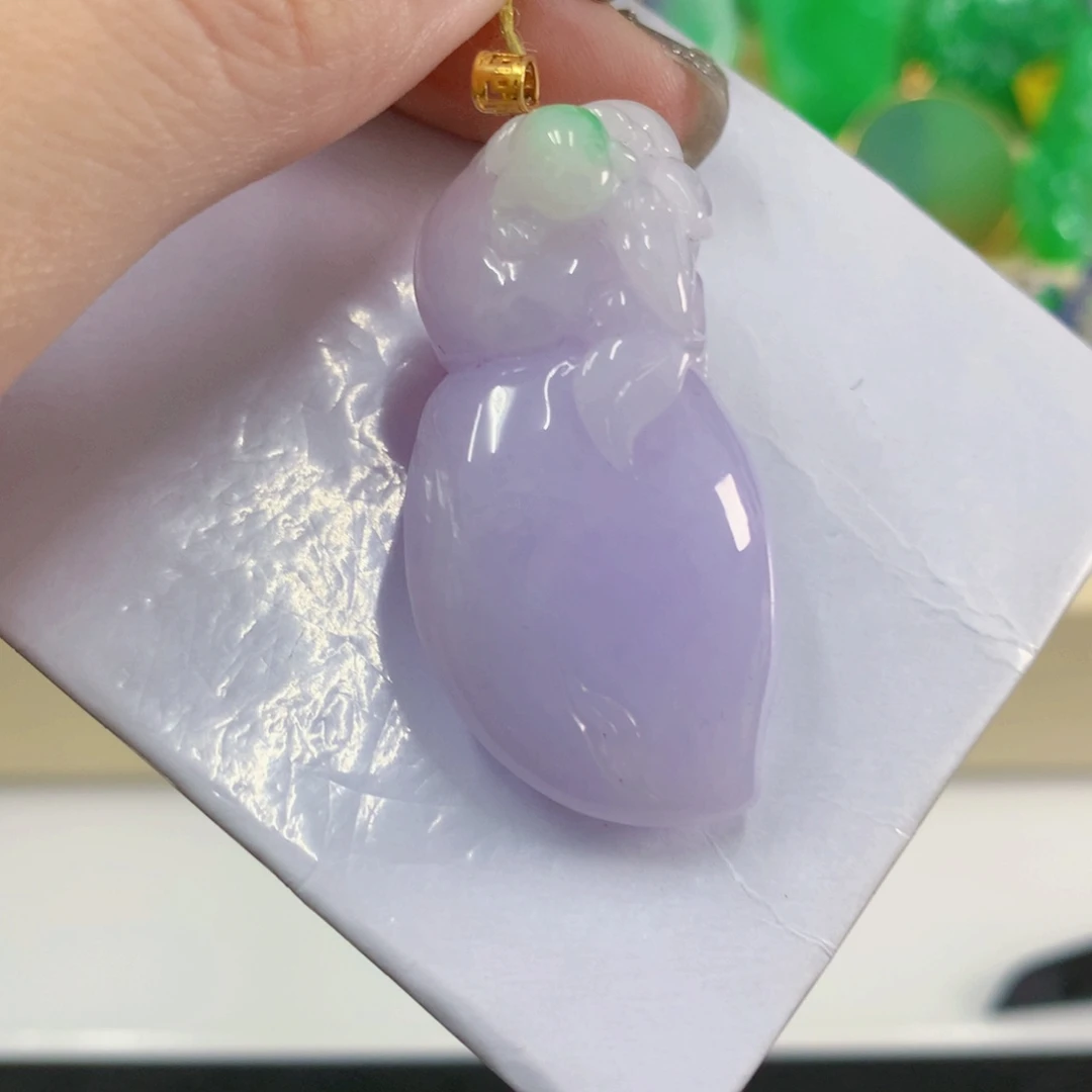 吊坠(不含链)18K金镶嵌翡翠