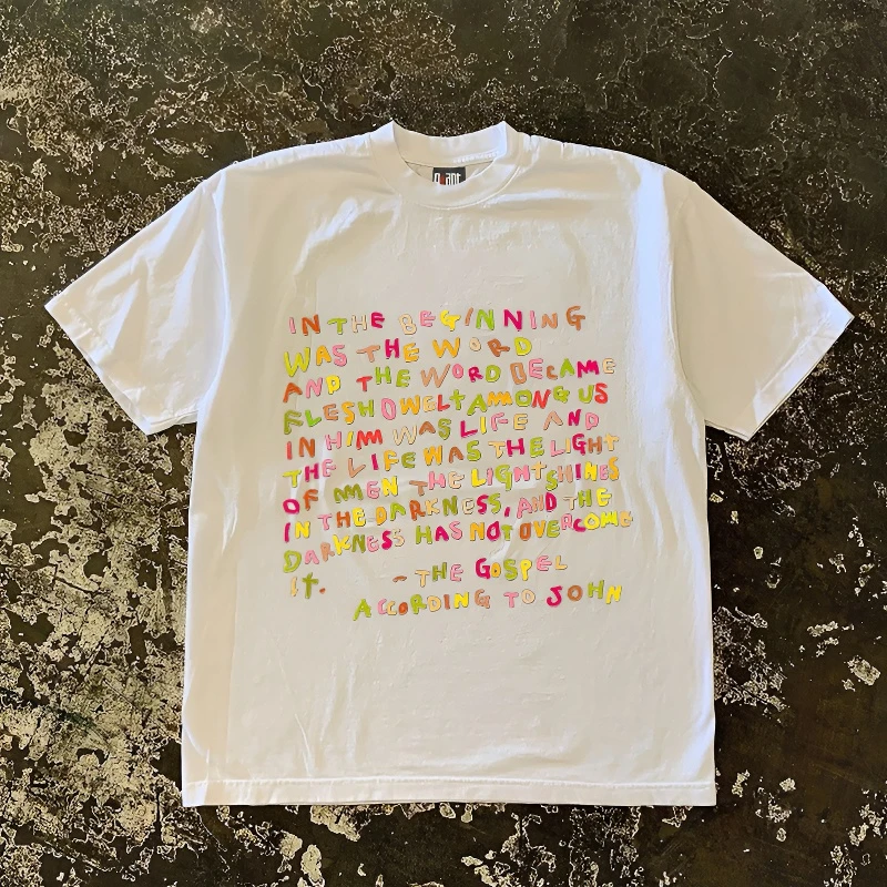 230g！重磅纯棉T恤美式复古ins风情侣款宽松时尚字母印花oversize