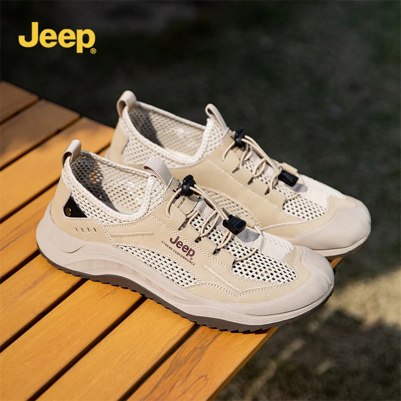 JEEP/吉普包头男鞋凉鞋涉水网面运动鞋子百搭户外男士沙滩鞋